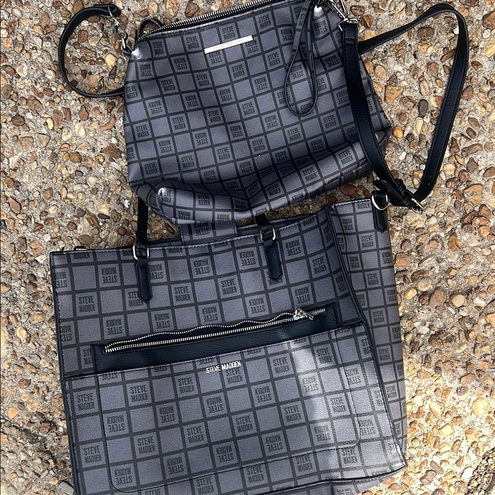 Steve Madden Charcoal and Black Bag Duo